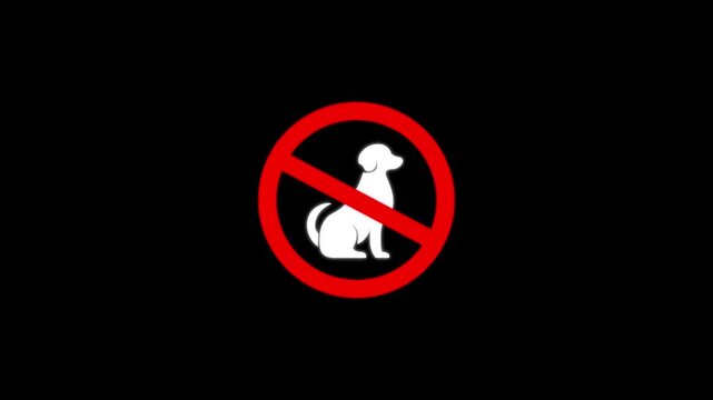 No Dogs Allowed Symbol on Black Background dog prohibition