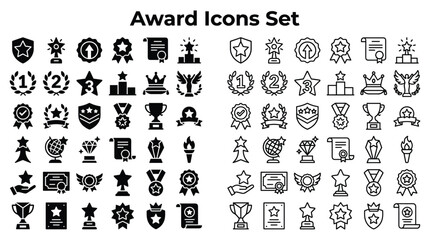 Obraz premium Automation Icons Set Features Various Award Symbols and Logos for Business