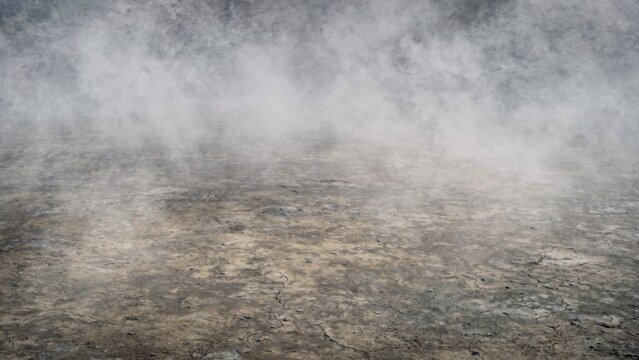 Steam Rising from Cracked Earth Surface
