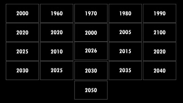 Hand Drawn Animated Time Scrolling Year Counters with Transparent Background