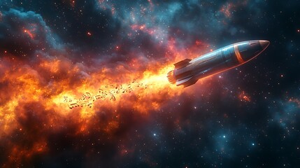 Fototapeta premium Rocket launch explosion