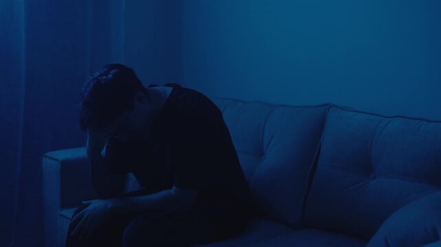 Stressed Man Experiencing Anxiety and Mental Distress