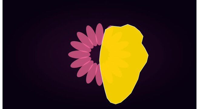 Abstract motion morphing organic shapes and petals animation