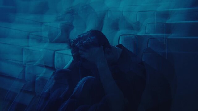 Stressed Man Experiencing Anxiety and Mental Distress