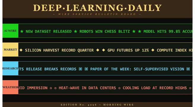 Artificial intelligence news ticker digital display animation