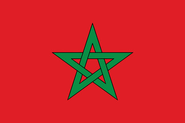 Obraz premium Moroccan flag with green star vector