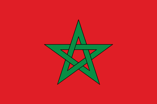 Moroccan flag with green star vector