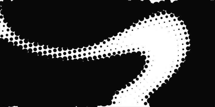 Halftone background. Monochrome abstract dotted gradient backdrop. Radial circles. Raster illustration