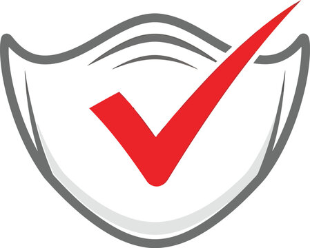 Smiling face with red checkmark symbolizing approval and satisfaction