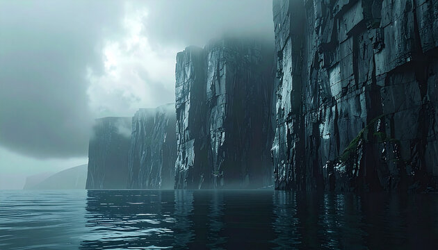 Coastal cliffs landscape