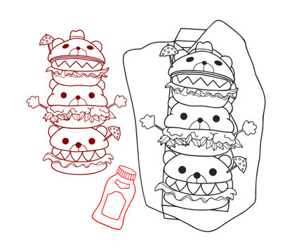 bear shape hamburger