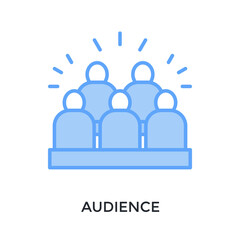 Fototapeta premium Audience Icon Lineal Blue Style. Vector Illustration For Graphic Design