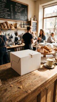 Coffee Shop Counter with Take Away Box