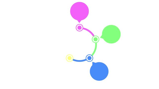 Animated circular infographic with 5 colorful connected nodes on a white background. Ideal for business presentations, process steps, and timeline concepts.