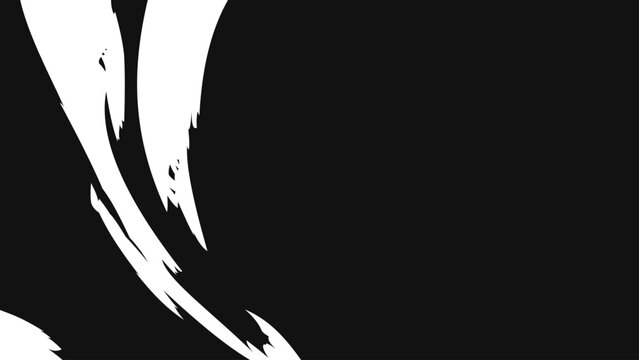 Abstract curved manga motion background isolated on transparent background. Dynamic anime style energy swirl with sharp flowing brush lines and dramatic speed movement.