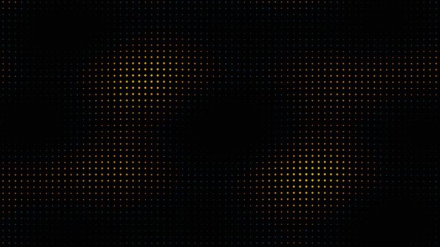 Golden halftone dot pattern glowing on a black background