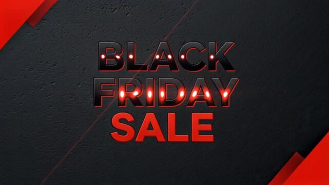 Black Friday Sale Announcement: A striking graphic featuring the bold text BLACK FRIDAY SALE illuminated by fiery red accents, set against a textured dark background, signaling a major retail event.