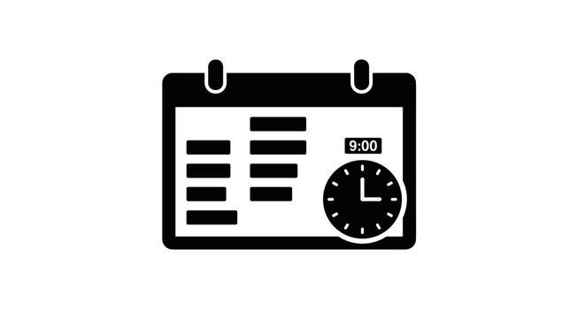 Black and white calendar icon.