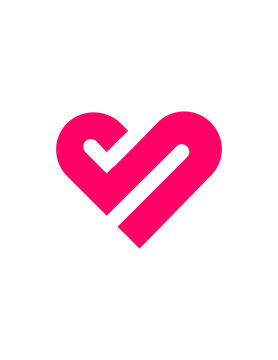 initial letter S in the shape of a heart