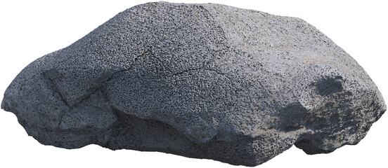 Fototapeta premium Porous Volcanic Rock Boulder Isolated on Transparent Background