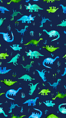patron de dinosaurio dinosaurios pattern repeat dino triceratops © Aramis