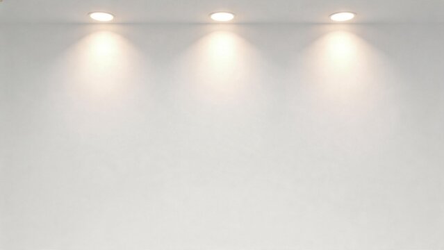 White wall with ceiling lights