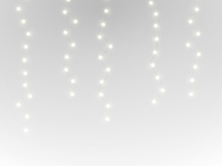 Bright Christmas lights garland PNG with golden sparkle. Festive winter decor lights for cozy holiday mood. Transparent Xmas overlay for creative designs © kleinstock