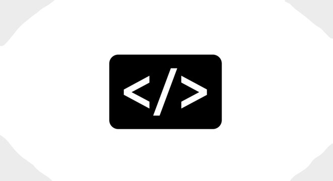Code bracket symbol icon.