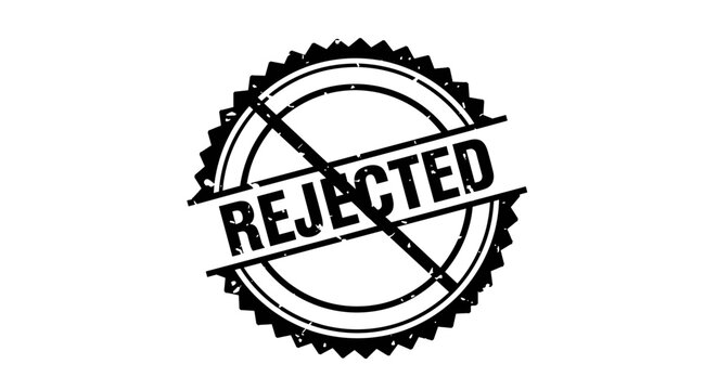 Rejected stamp seal logo icon.