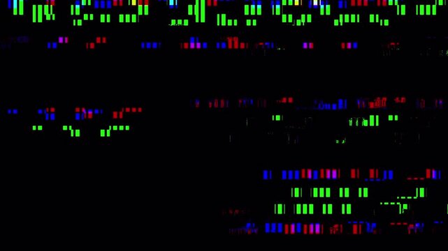 RGB Pixel Data Glitch Transition with Digital Signal Corruption and Cyber Overlay
