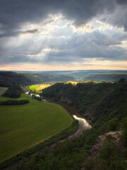 Fototapeta premium Berounka river valley in Krivoklatsko