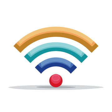 Colorful Wi-Fi signal icon with red dot