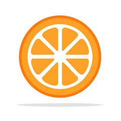 Obraz premium Flat design orange slice icon