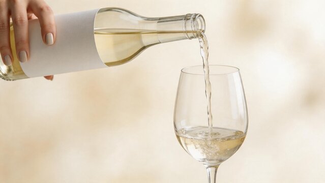 White wine being poured into glass