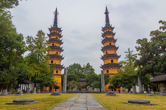 Twin Pagodas in Suzhou, Jiangsu province, China