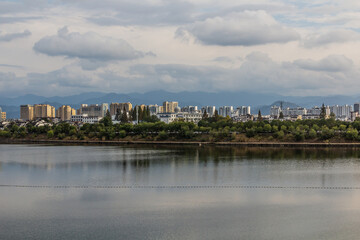 Fototapeta premium View of Xin'an river in Tunxi city, Anhui province, China
