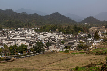 Obraz premium Aerial view of Xidi village, Anhui province, China