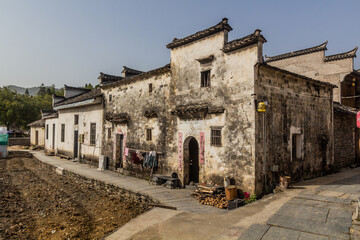 Fototapeta premium XIDI, CHINA - OCTOBER 29, 2019: Houses of Xidi village, Anhui province, China