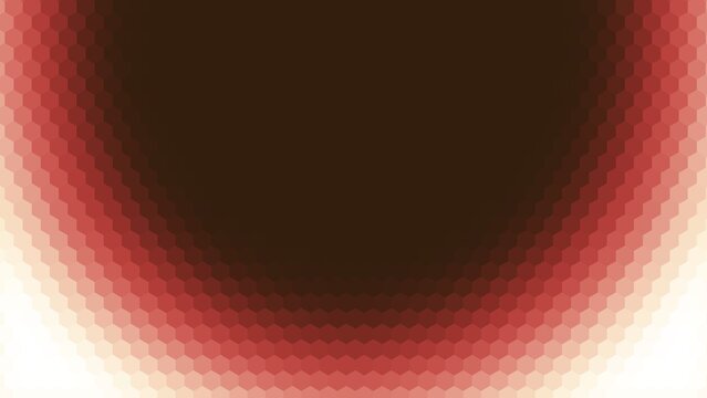 background design with color dark brown, red, and white gradient hexagon pattern surface. gradient with inverted semicircular shape 