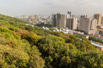 Obraz premium View of Wuhan from Hongshan mountain, China