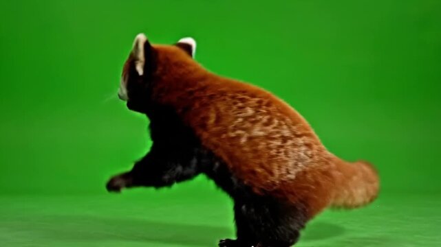 Happy Red Panda dancing green screen