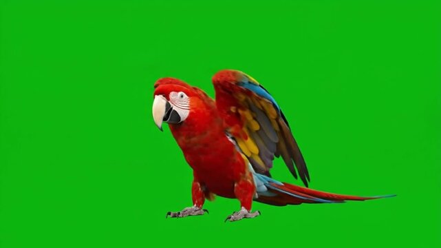 Happy Parrot dancing green screen