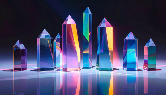 Colorful prisms abstract composition