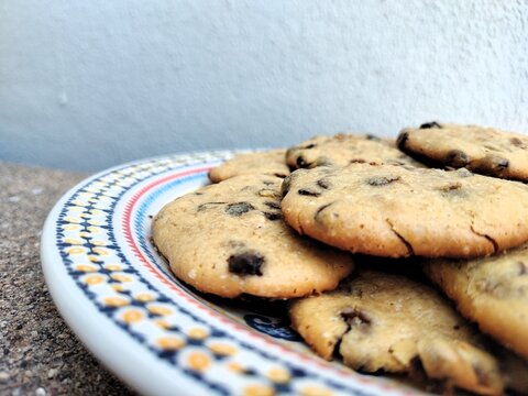 galletas con chispas, de cerca