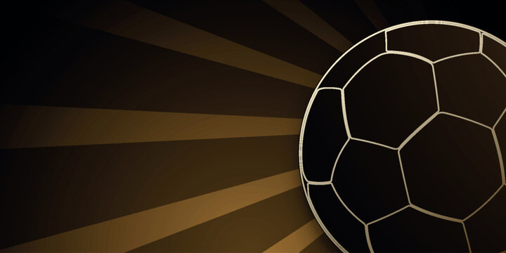 Football theme background with light beam effect line decoration and sporty ball shape outline. Minimalist design with trendy color gradation for football match, player lineup, match result. EPS. 3