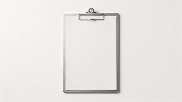 Metal clipboard with blank paper