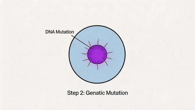 DNA mutation in cell diagram