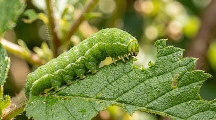 Fototapeta premium caterpillar on a leaf