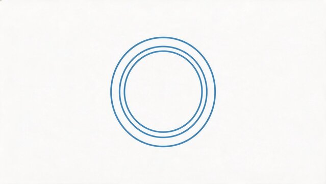 Blue concentric circles on white background