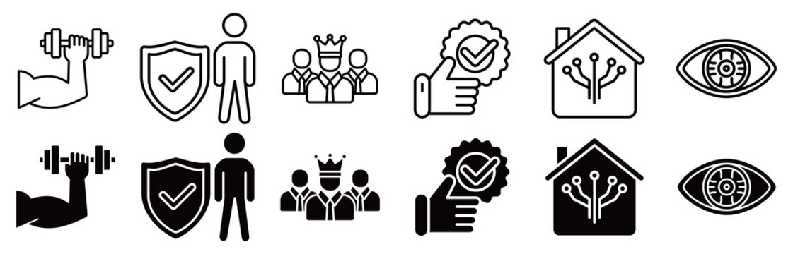 SCA icon set. customer and authentication vector illustration concept